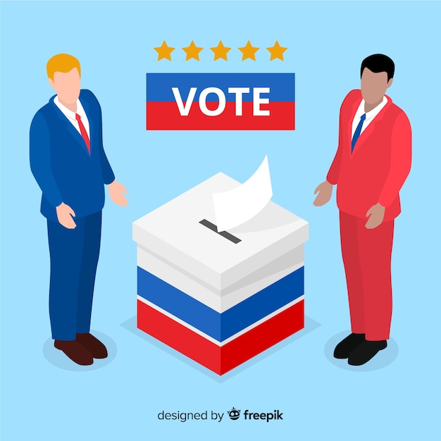 Free Vector isometric view of election box