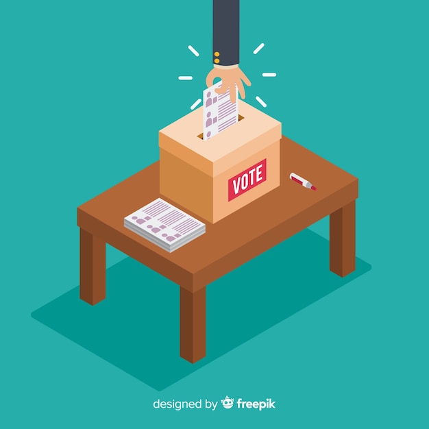 Free Vector isometric view of election box