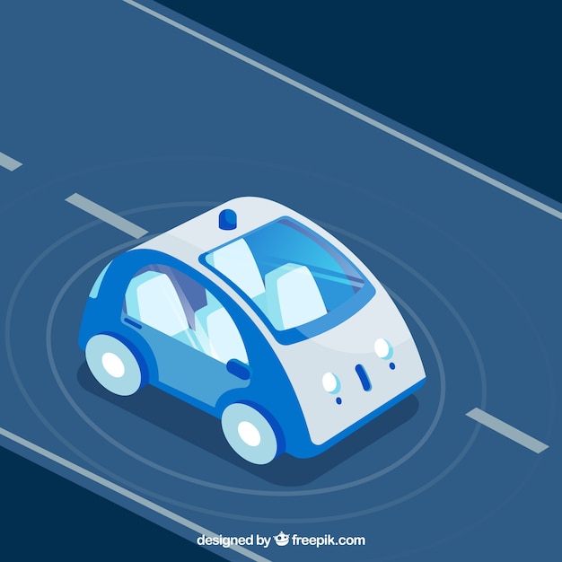 Free Vector isometric view of futuristic autonomous car