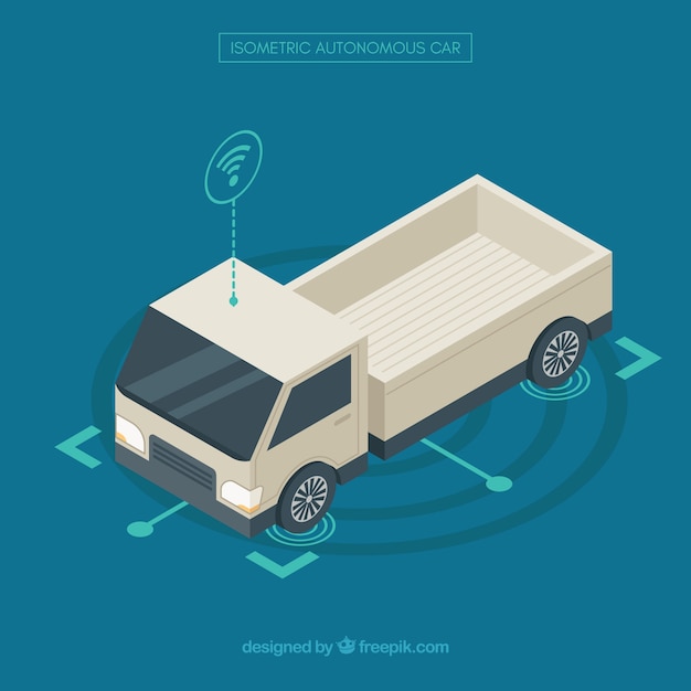 Free Vector isometric view of futuristic autonomous car