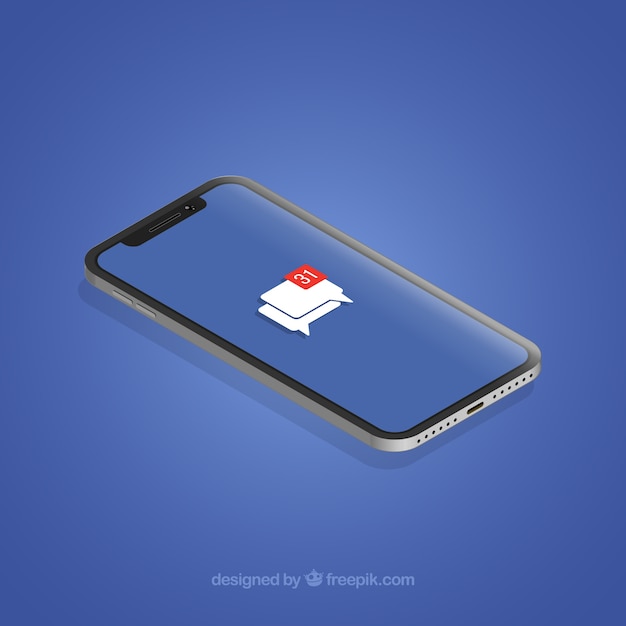 Free Vector isometric view of mobile phone with instagram post