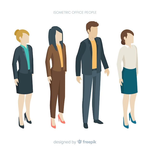 Isometric view of modern business people