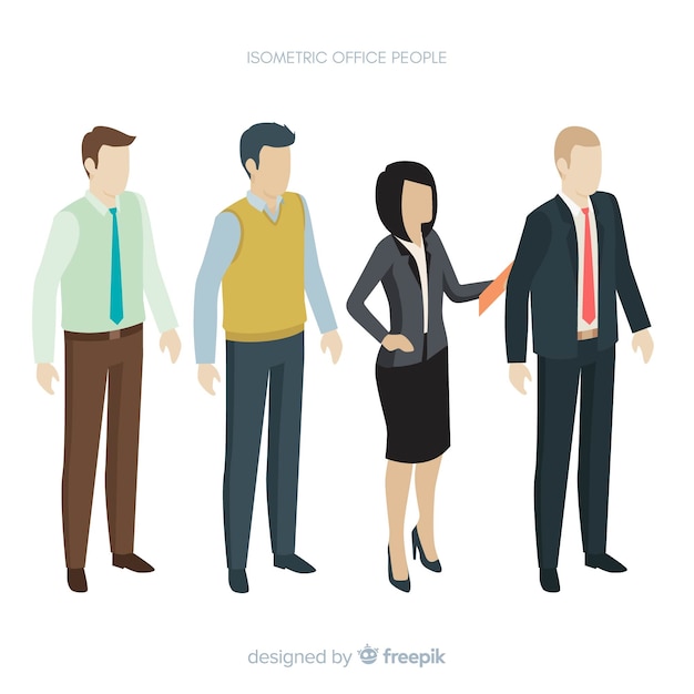 Isometric view of modern business people