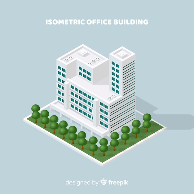 Free Vector isometric view of modern office building