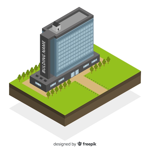 Free Vector isometric view of modern office building