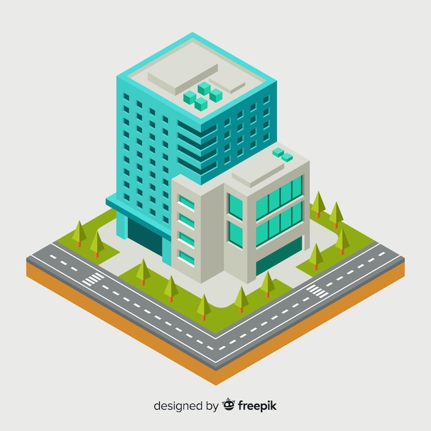 Isometric view of modern office building