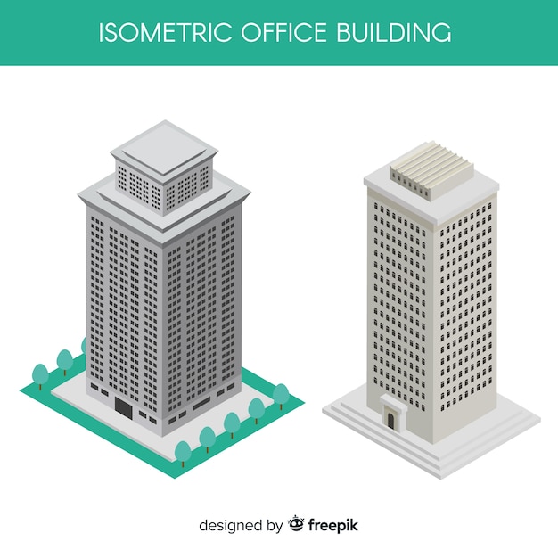 Free Vector isometric view of modern office buildings