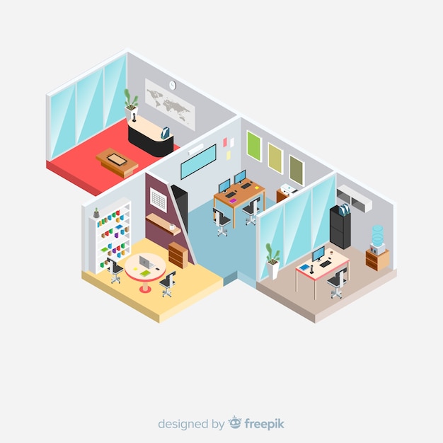 Isometric view of modern office interior