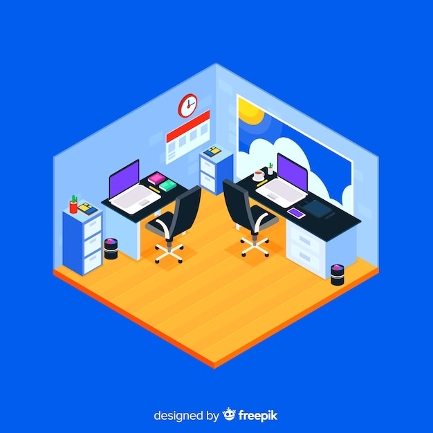 Isometric view of modern office interior