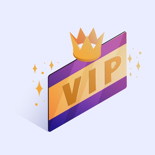 Free Vector isometric vip card with golden details