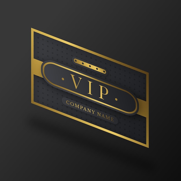 Free Vector isometric vip card with golden details