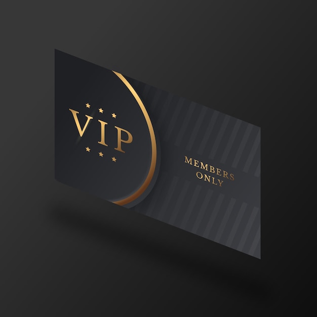 Isometric vip card with golden details