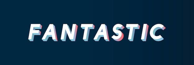 Free Vector isometric word fantastic typography on a black background vector