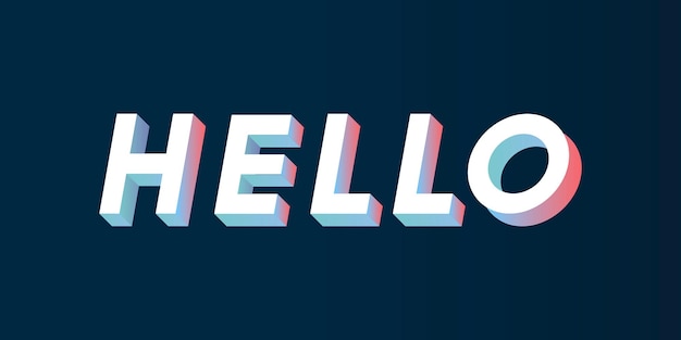 Free Vector isometric word hello typography on a black background vector