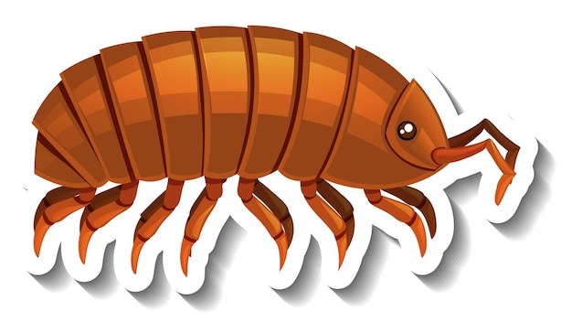 Free vector isopod animal cartoon sticker