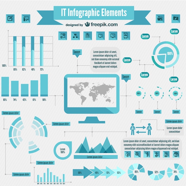 Free vector it infographic elements