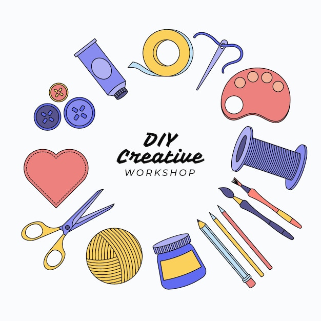 Free vector do it yourself creative workshop and tools