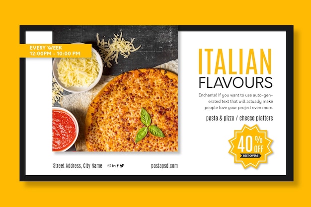 Italian food banner template