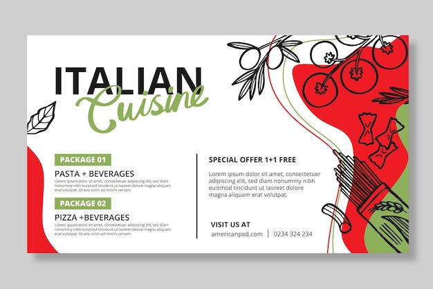 Italian food banner template