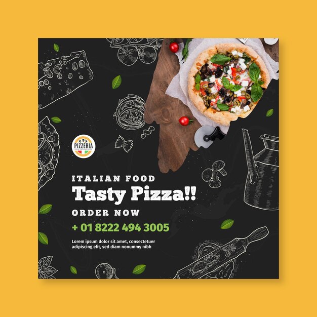 Free Vector italian food flyer template