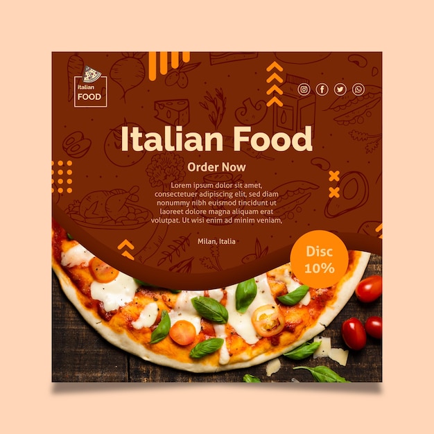 Free Vector italian food flyer template