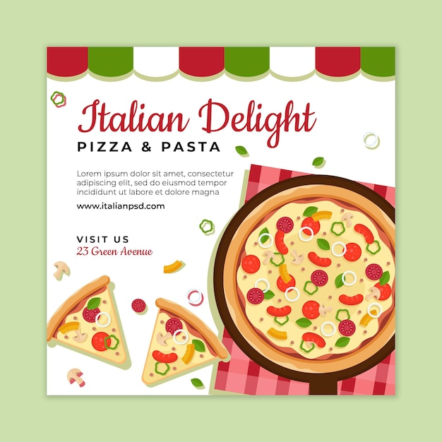 Italian food flyer template