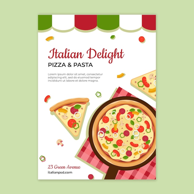 Italian food flyer template