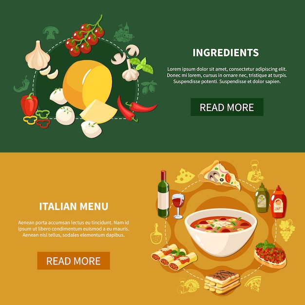 Italian Food Horizontal Banners