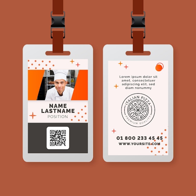 Italian food id card template