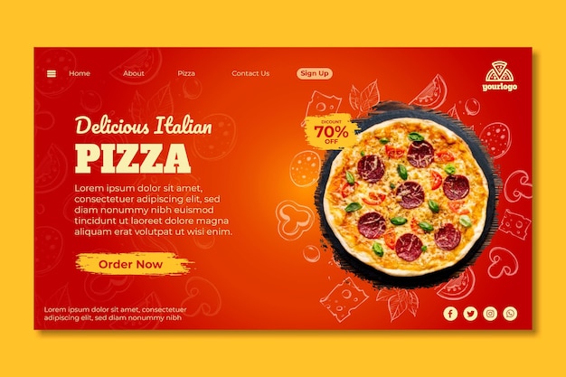 Italian food landing page template