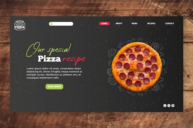 Free Vector italian food landing page template