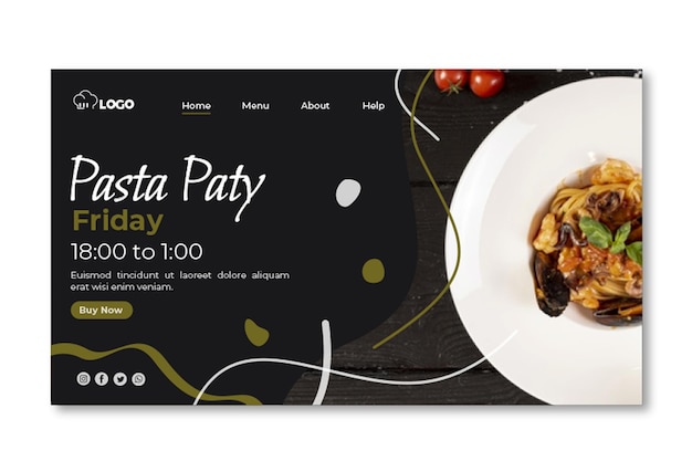 Italian food landing page template