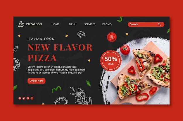 Free Vector italian food landing page template