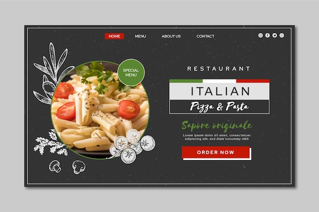 Italian food landing page