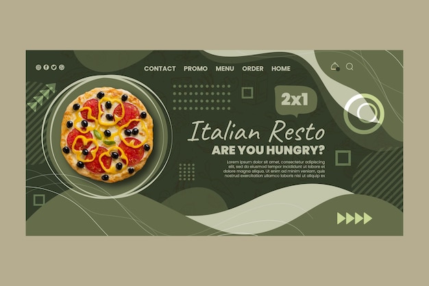 Free Vector italian food landing page