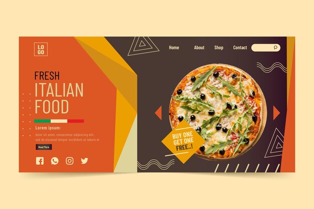 Italian food landing page