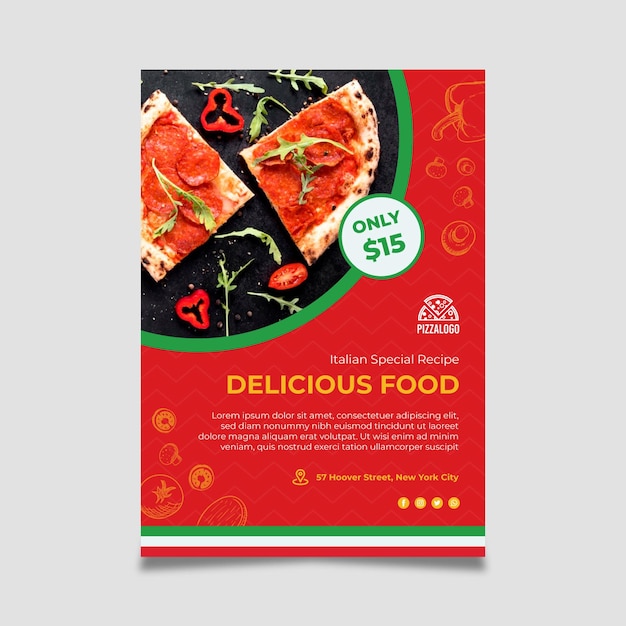 Italian food poster template