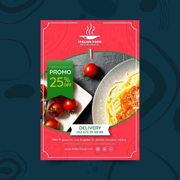 Italian food restaurant poster template