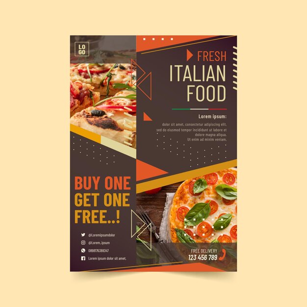 Italian food vertical flyer template