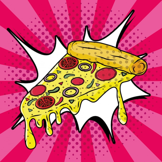 Italian pizza pop art style