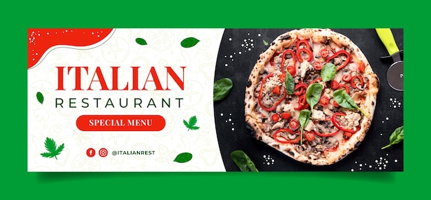 Italian restaurant facebook cover template