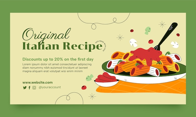 Free Vector italian restaurant facebook template