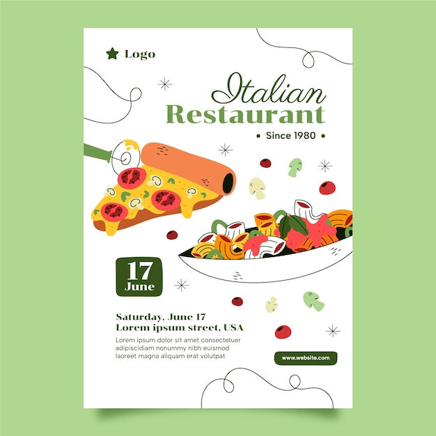 Italian restaurant poster template