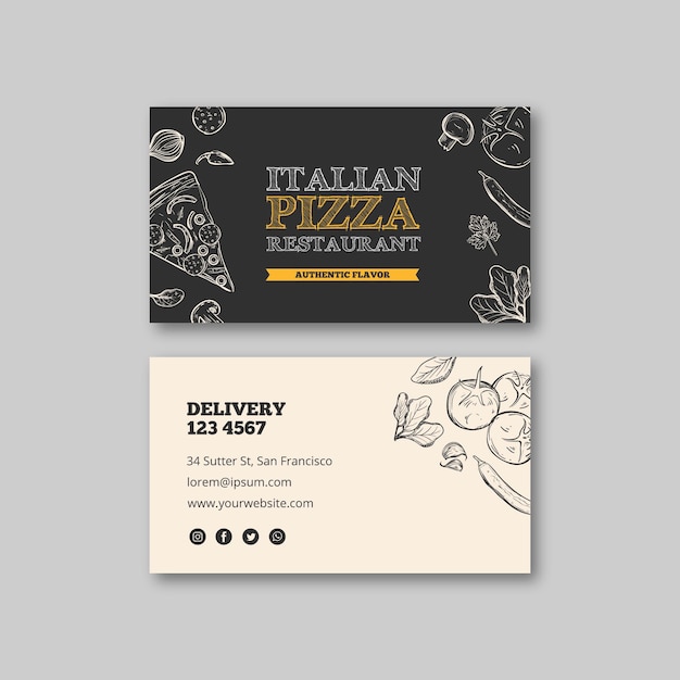 Italian restaurant template business card