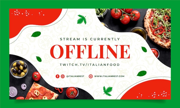 Free Vector italian restaurant  twitch background template