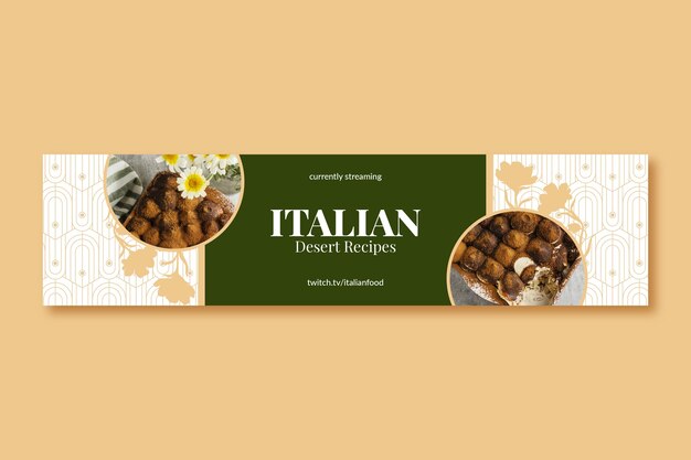 Italian restaurant twitch banner template