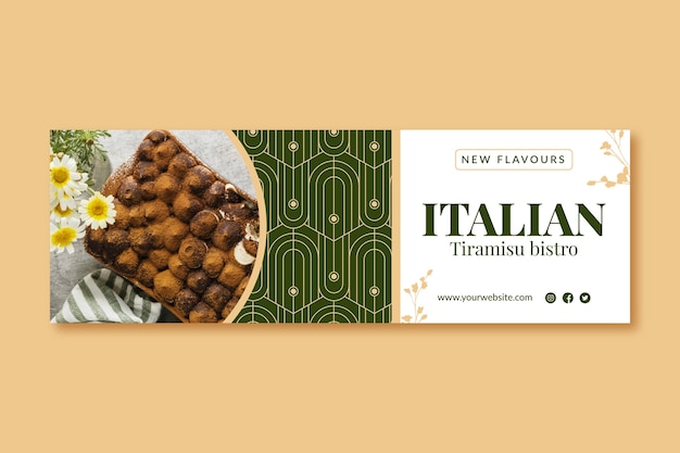 Italian restaurant twitter header template