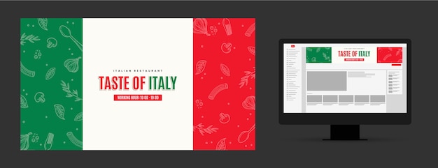 Italian restaurant youtube channel art