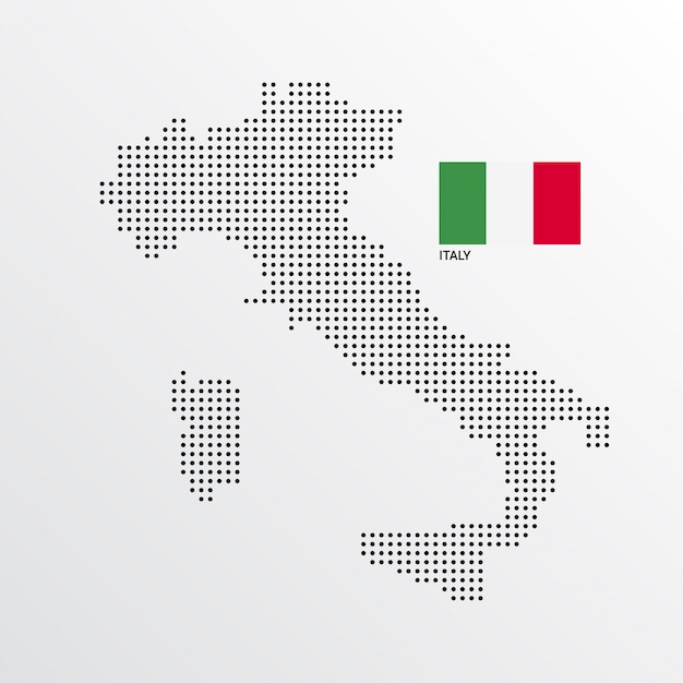 Free Vector italy map design with flag and light background vector 