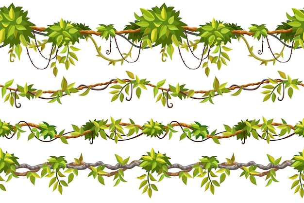 Ivy seamless pattern border Liana branches